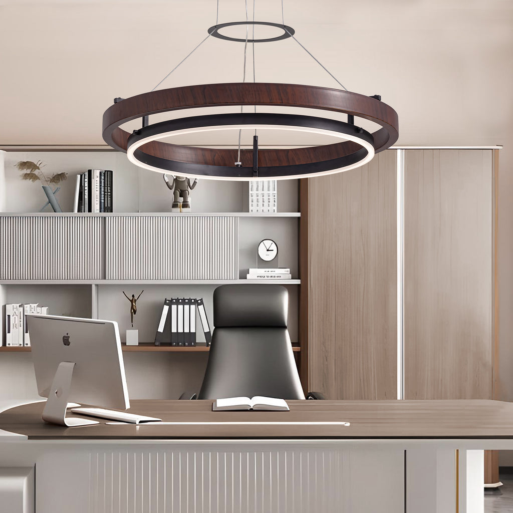 Dimmable 1-Light LED Chandelier with Remote Control, Industrial Rustic Modern Lighting