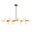 16-Light Modern Dimmable Bubble Glass Sputnik Gold Glass Globe Chandelier for Dining Room and Living Room