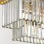 8-Lights Modern Gold Rectangle Crystal Chandelier with Light Dining Room or Kitchen
