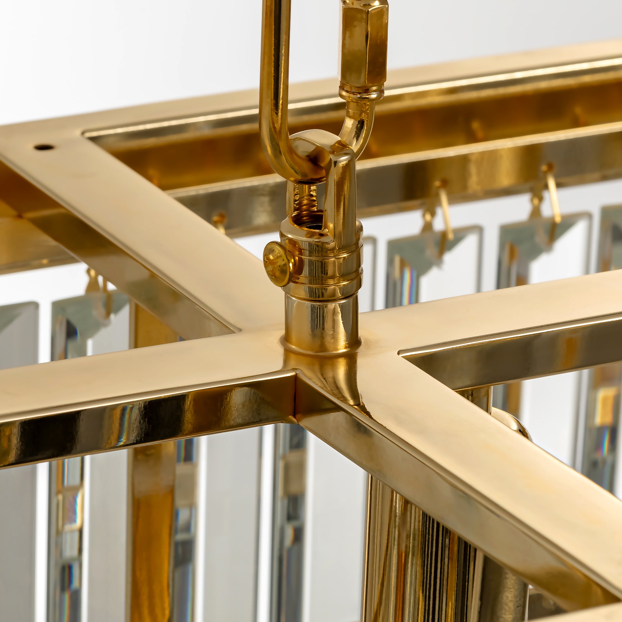 47 in. Modern 8-Lights Gold Rectangle Crystal Chandelier with Light Dining Room or Kitchen
