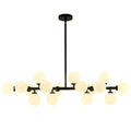 40 in. 16-Light Milky Black Glass Globe Chandelier for Dining Room and Living Room