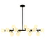 16-Light Milky Black Glass Globe Chandelier for Dining Room and Living Room