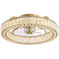 20 in. Indoor Golden Crystal Low Profile Ceiling Fan with Bright White Integrated LED and Remote Included