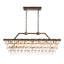 7-Light Dimmable Rustic Vintage Rectangle Tiered Crystal Chandelier with Antique Bronze Finish