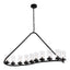10-Light Dimmable Modern Linear Chandelier Kitchen Island Pendant with Clear Glass Shades