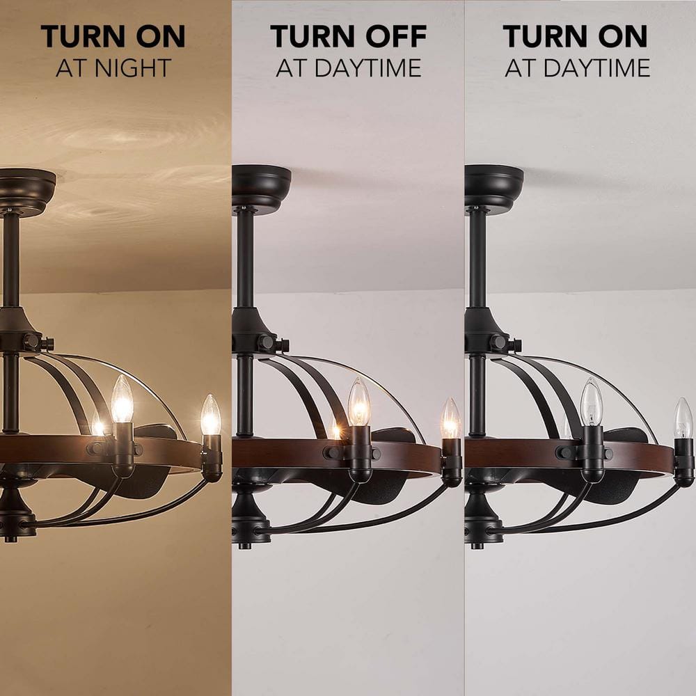 27 in. Farmhouse Indoor Vintage Cage Ceiling Fan with Light Reversible Rotation and Remote Control