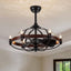 27" Farmhouse Indoor Vintage Cage Ceiling Fan with Light Reversible Rotation and Remote Control