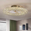 22" Indoor Gold Low Profile Crystal Ceiling Fan with Lights with Remote Included
