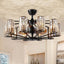 36" Indoor 10-Light Black Crystal Ceiling Fan with Light and Remote Control, Farmhouse Chandelier Fan for Living Room