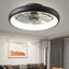 20" Modern Indoor Black Low Profile Ceiling Fan with Lights Reversible Rotation and Remote Control