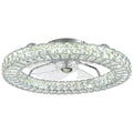 22 in. Chrome Indoor Crystal Ceiling Fan with LED Lights and Remote Flush Mount Ceiling Fan