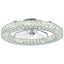 22" Chrome Indoor Crystal Ceiling Fan with LED Lights and Remote Flush Mount Ceiling Fan