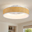 20" Smart Indoor Standard White Boho Flush Mount Rattan Ceiling Fan with Light and Remote Low Profile Ceiling Fan