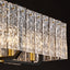 7-Light Modern Dimmable Rectangle Black and Gold Crystal Chandelier for Dining Room and Living Room