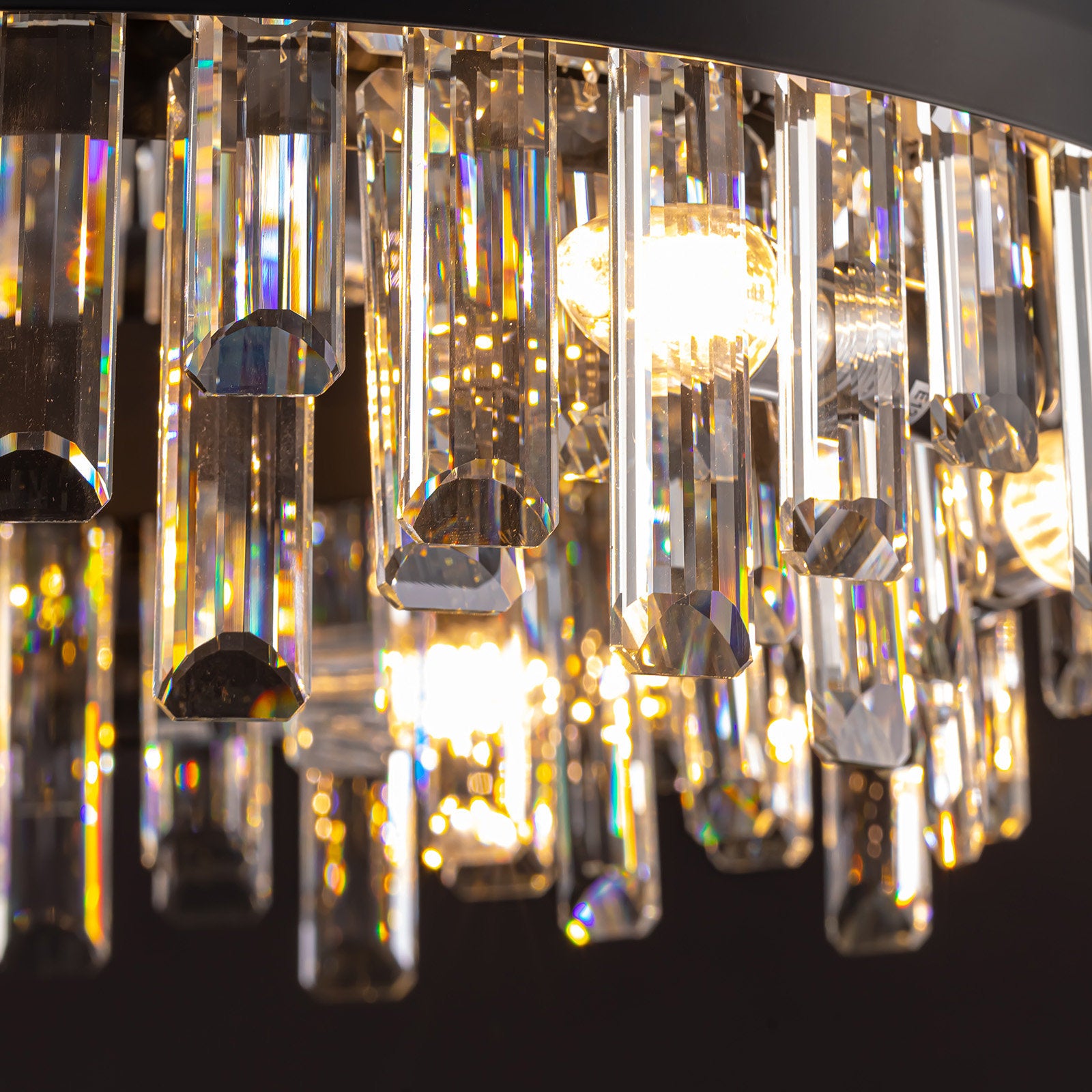 20 in. 12-Light Black Modern Crystal Chandelier with Light Dining Room or Kitchen