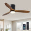 52" 3 -Blade Flush Mount Ceiling Fan with Light Kit, Remote Control and Quiet DC Motor for Bedroom