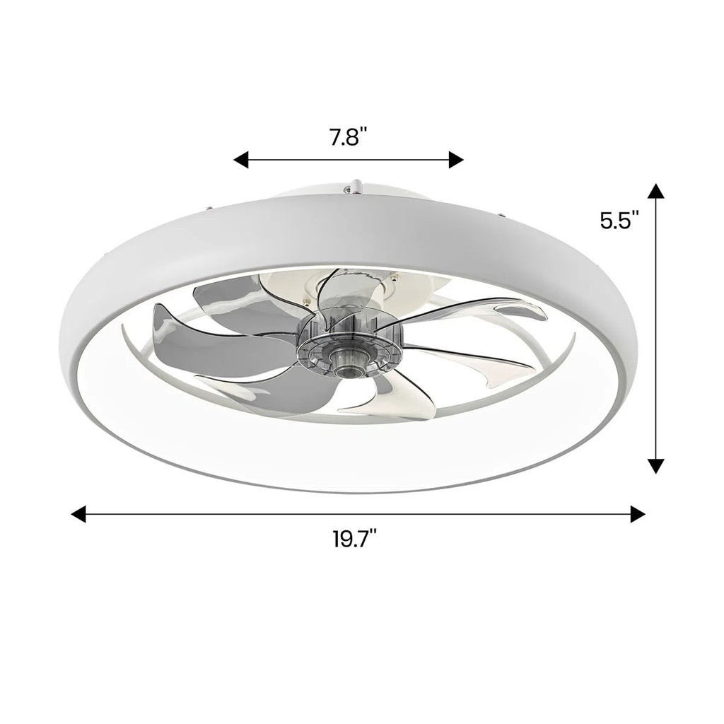 20'' Dianeshia Flush Mount Dimmable Ceiling Fan with LED Lights